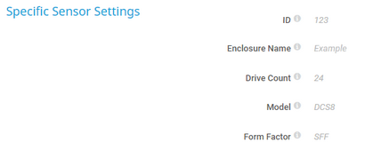Specific Sensor Settings Specific Sensor Settings