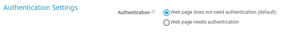 Authentication Settings Authentication Settings