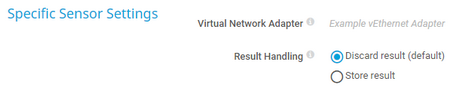 Specific Sensor Settings Specific Sensor Settings
